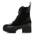 Suede Calfskin Monogram Laureate Platform Desert Boots 36 Black