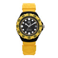 DLC Stainless Steel Rubber 38mm Formula 1 Solargraph Quartz Watch Black Yellow WBY1117