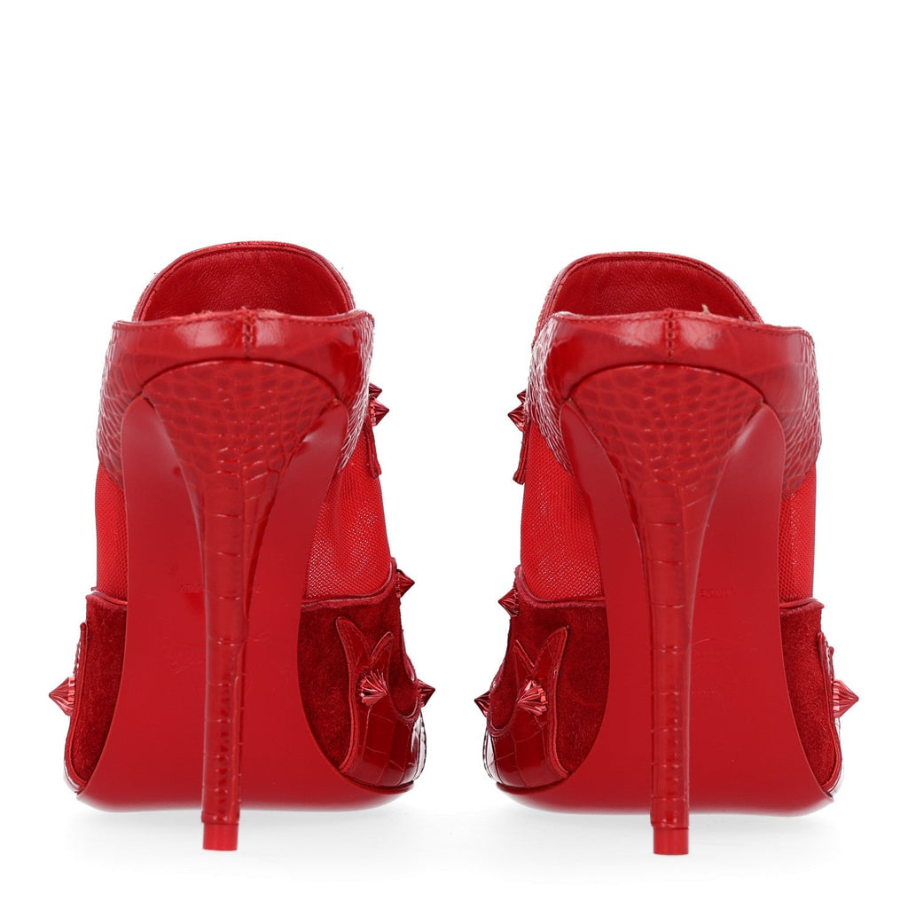 Embossed Alligator Veau Velours Mesh Studded Mulatiag 100 Pumps 37 Loubi