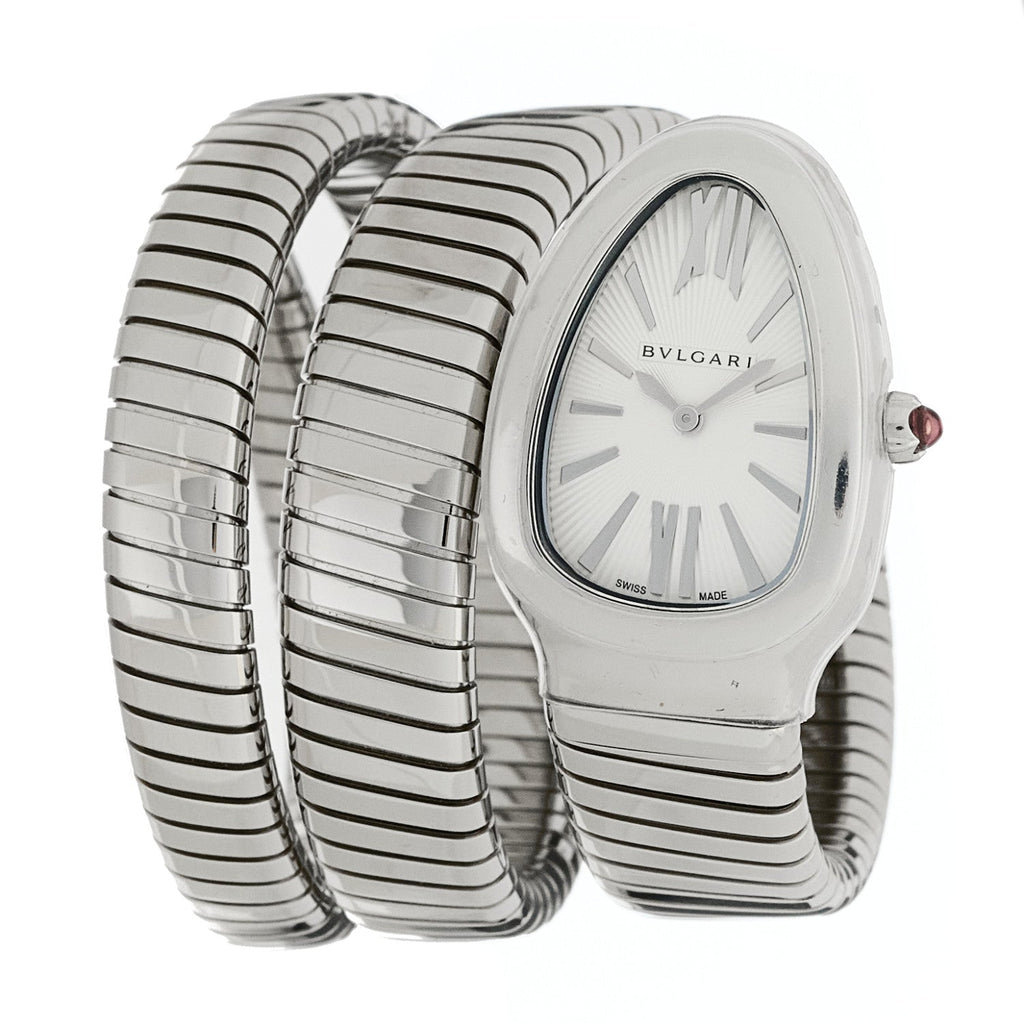Stainless Steel 35mm Serpenti Tubogas Double Spiral Quartz Watch