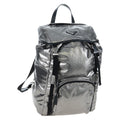 PRADA Backpack Canvas Silver Auth 195333M