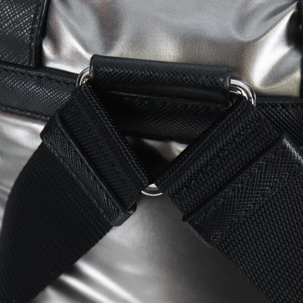 PRADA Backpack Canvas Silver Auth 195333M