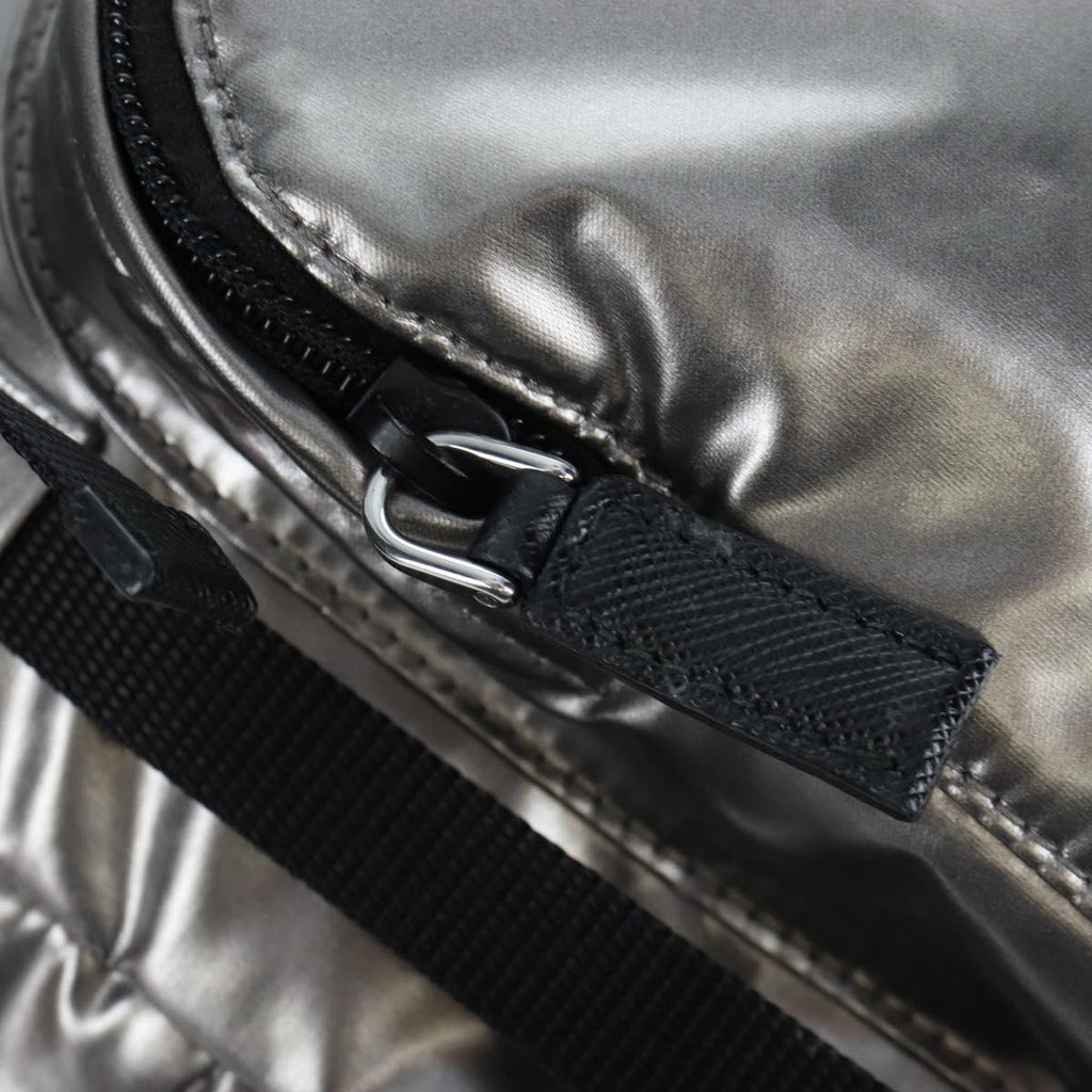 PRADA Backpack Canvas Silver Auth 195333M