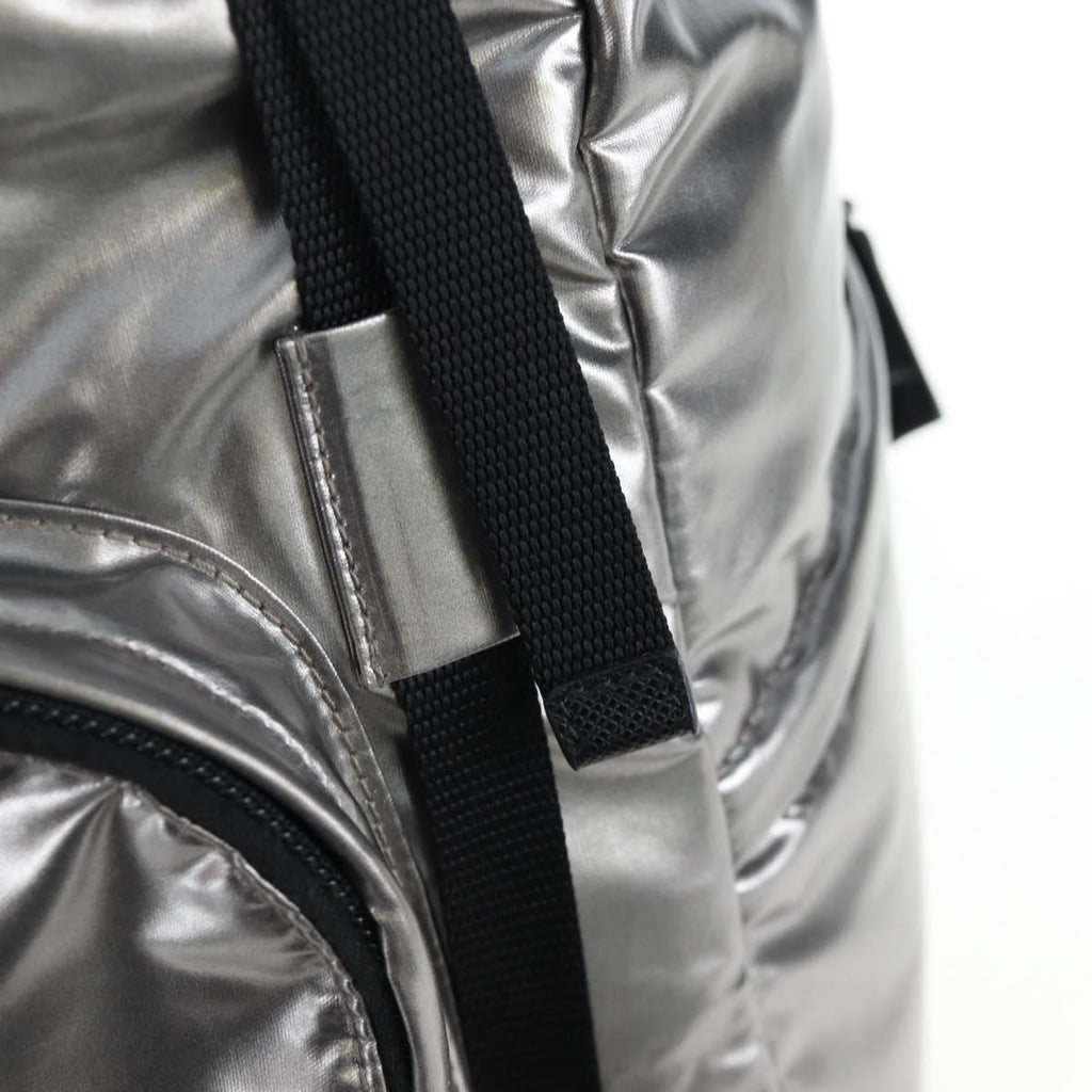 PRADA Backpack Canvas Silver Auth 195333M