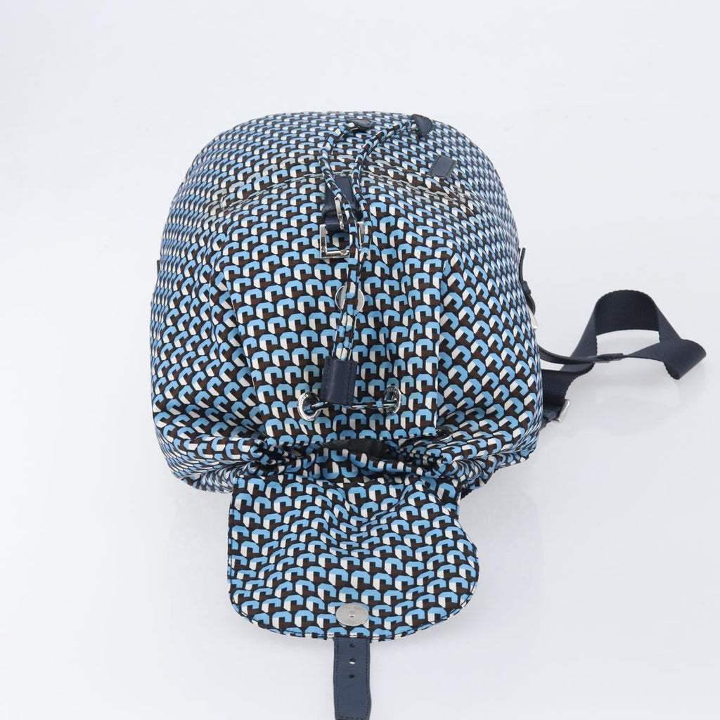 PRADA Backpack Nylon Blue Silver Auth 197214A