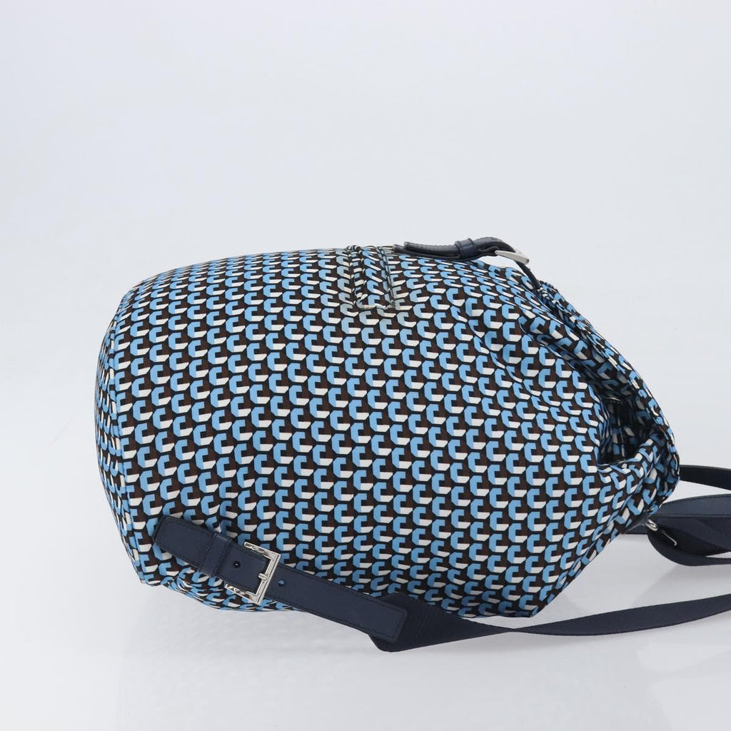 PRADA Backpack Nylon Blue Silver Auth 197214A