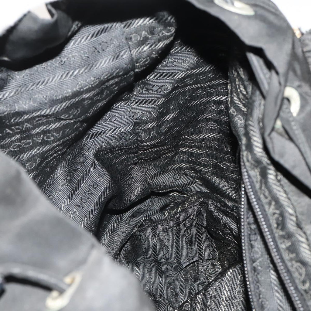 PRADA Backpack Nylon Black Silver Auth 197878