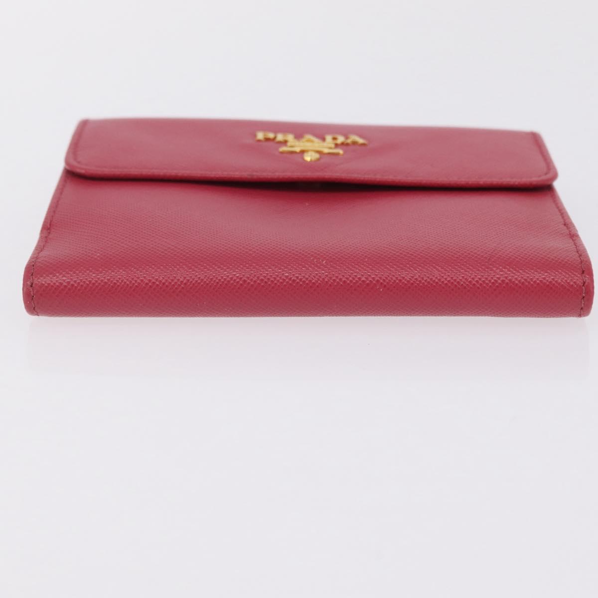 PRADA Bifold Wallet Saffiano leather Pink Gold Auth 197939M