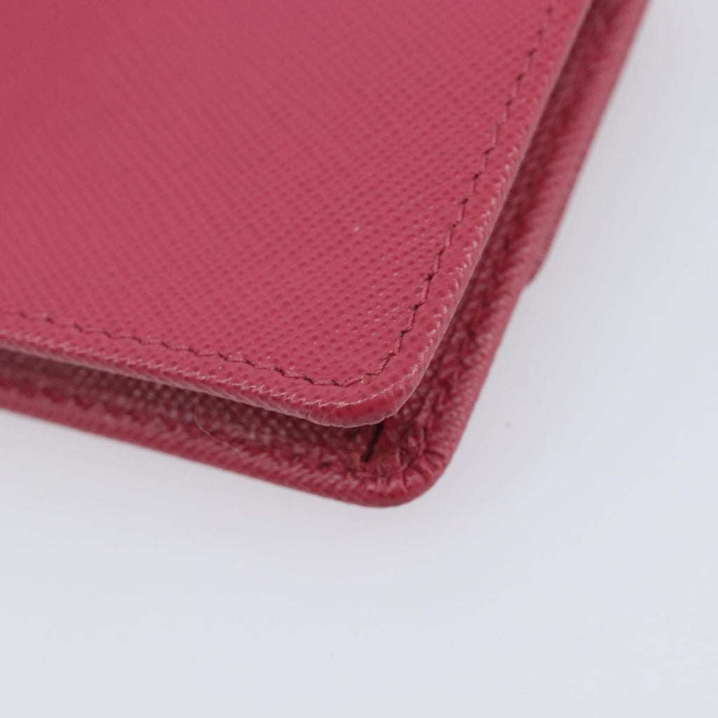 PRADA Card Case Saffiano leather Pink Gold Auth 197943M
