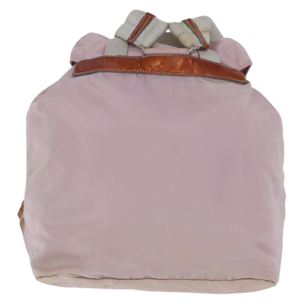 PRADA Backpack Nylon Pink Silver Auth 198471