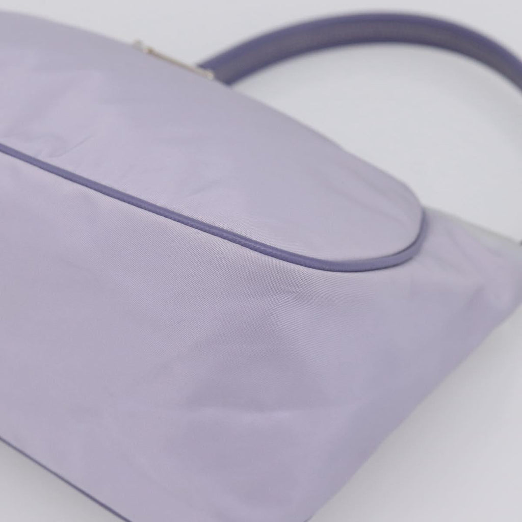 PRADA Shoulder Bag Nylon Lavende Silver Auth 199116A
