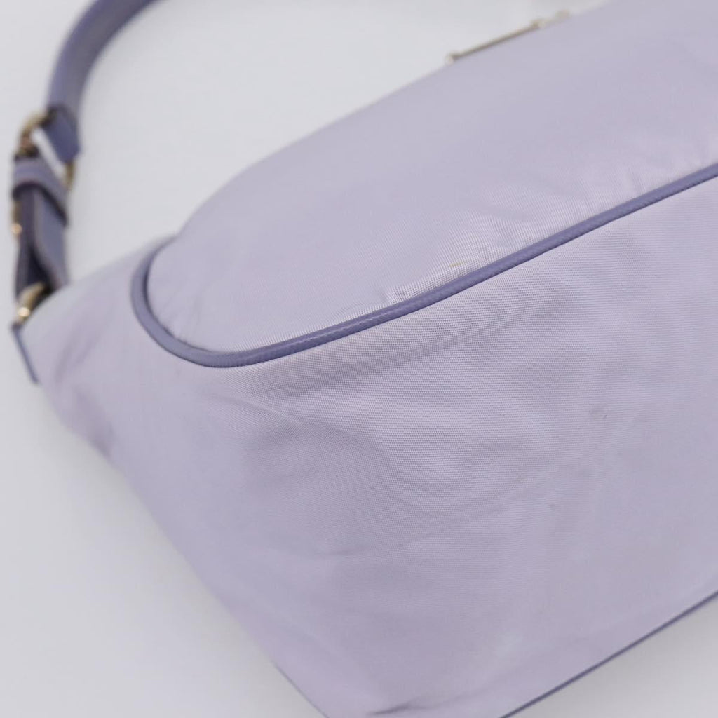 PRADA Shoulder Bag Nylon Lavende Silver Auth 199116A