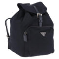 PRADA Backpack Nylon Black Silver Auth 199882A