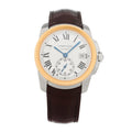 Stainless Steel 18K Pink Gold Alligator 42mm Calibre de Cartier Automatic Watch