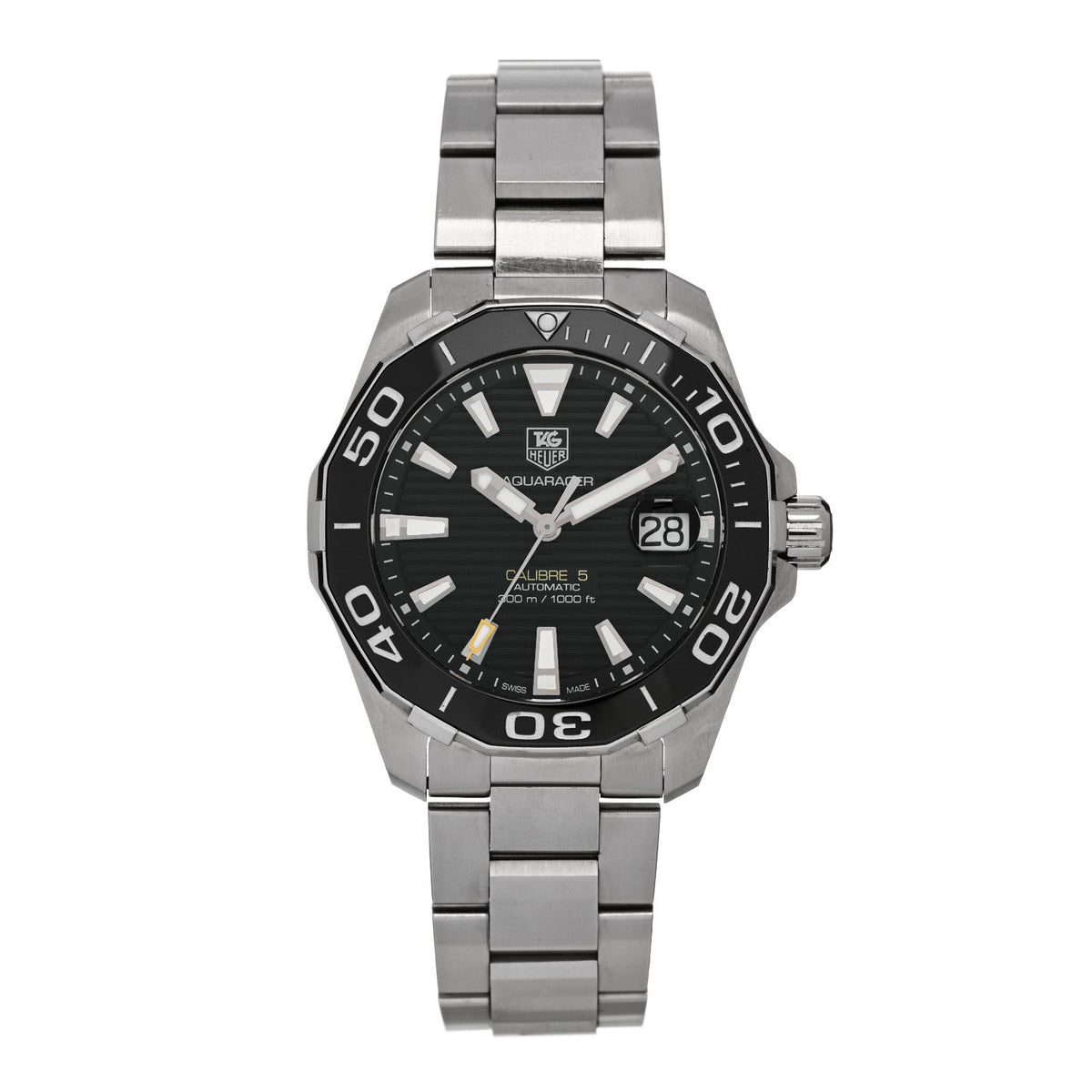 Stainless Steel 41mm Aquaracer 300M Automatic Watch Black WAY211A-1