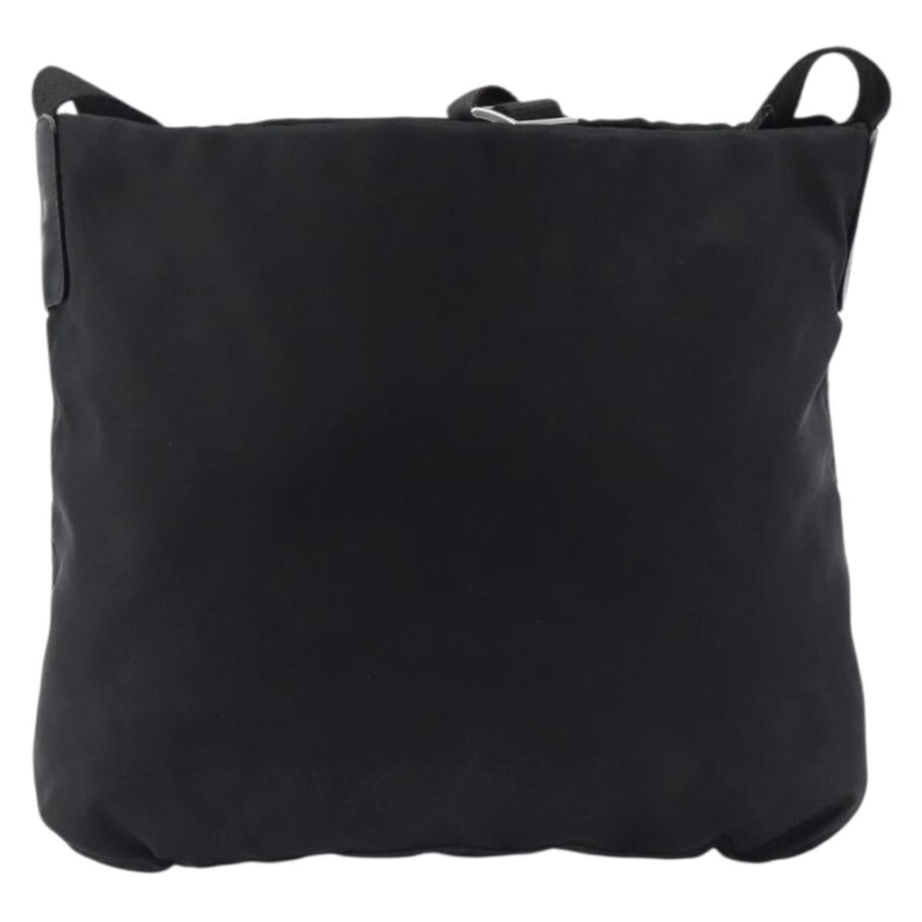 PRADA Shoulder Bag Nylon Black Silver Auth 201270