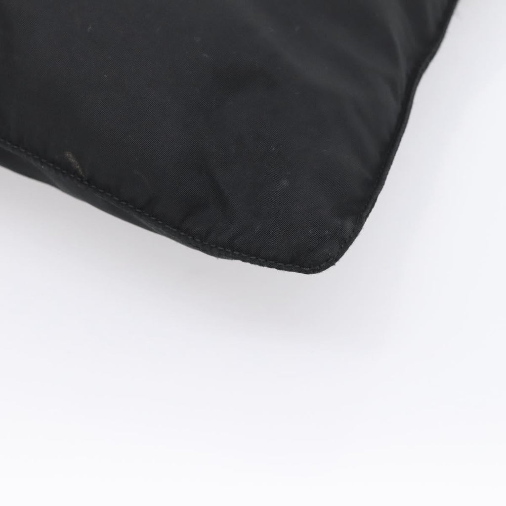 PRADA Shoulder Bag Nylon Black Silver Auth 201298