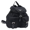 PRADA Backpack Nylon Black Silver Auth 201355