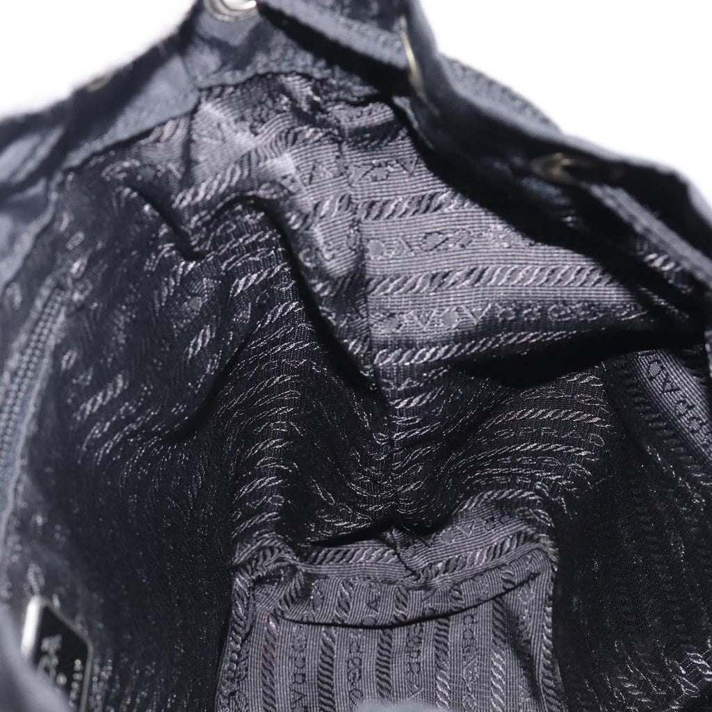 PRADA Backpack Nylon Black Silver Auth 201355