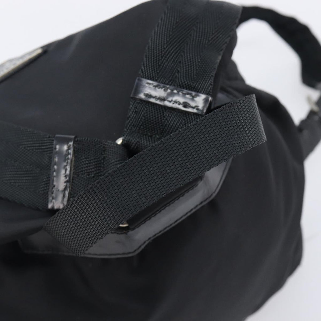 PRADA Backpack Nylon Black Silver Auth 201355