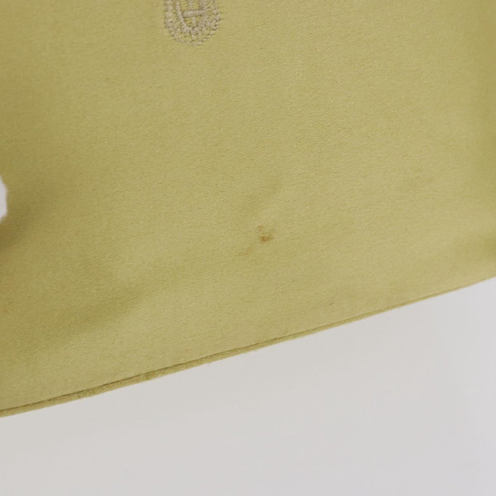 PRADA Hand Pouch Satin Yellow Gold Auth 201895