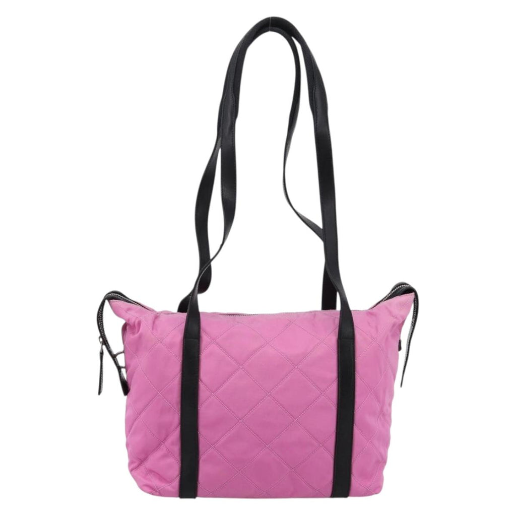 PRADA Shoulder Bag Nylon Pink Black Auth 202854