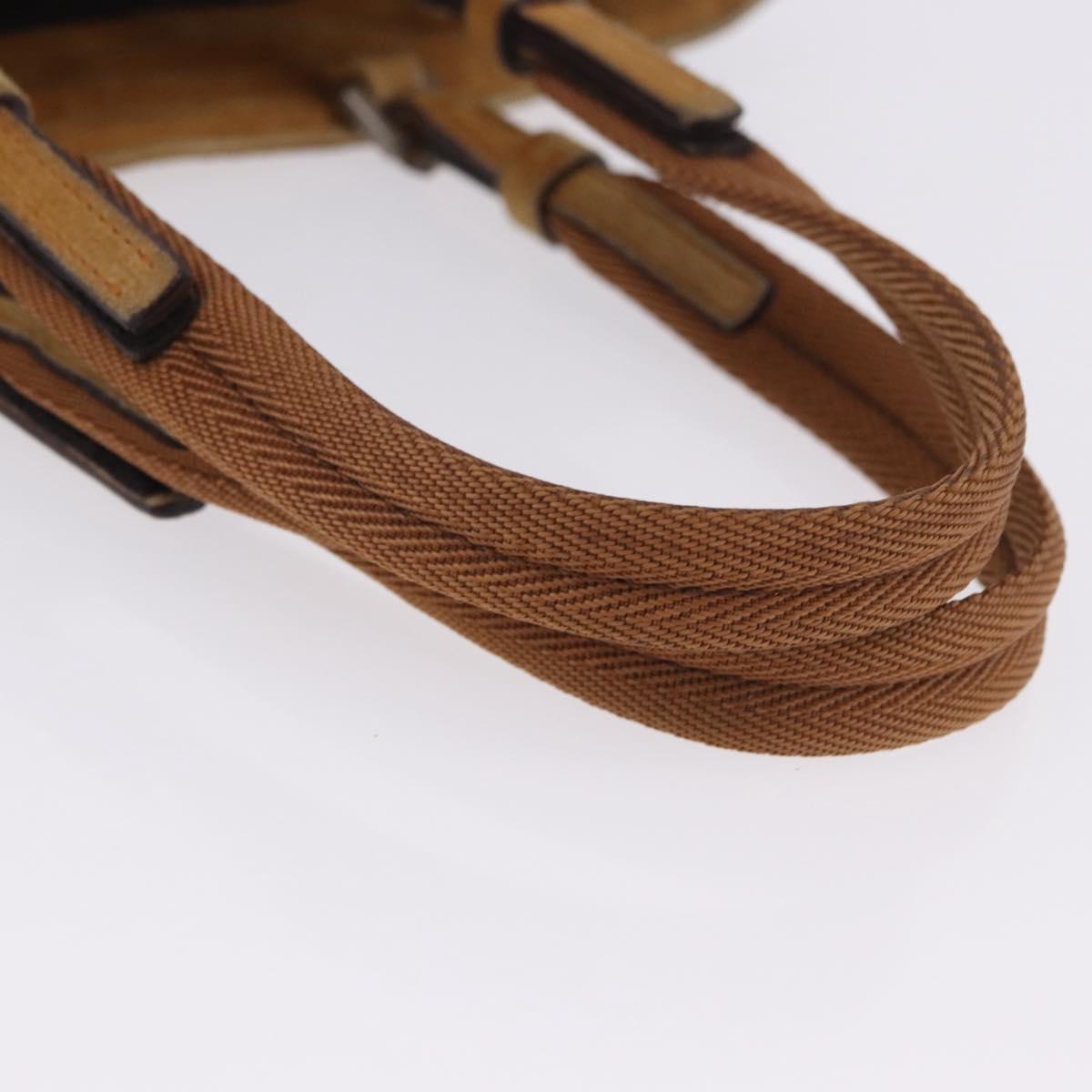 PRADA Hand Bag Suede Beige Auth 202880