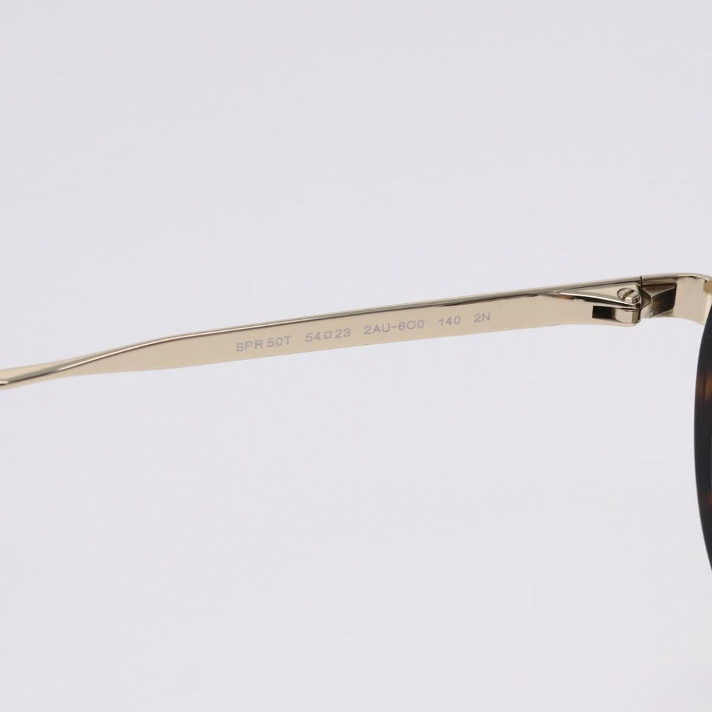 PRADA Sunglasses Metal Brown Gold Tone Auth 203370