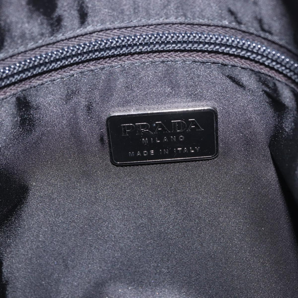 PRADA Shoulder Bag Nylon Black Silver Auth 203431