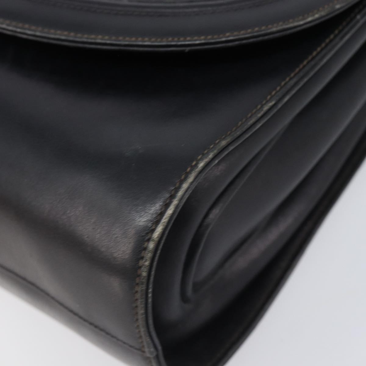 GUCCI Shoulder Bag Leather Black Gold 99 001 3414 Auth 204427