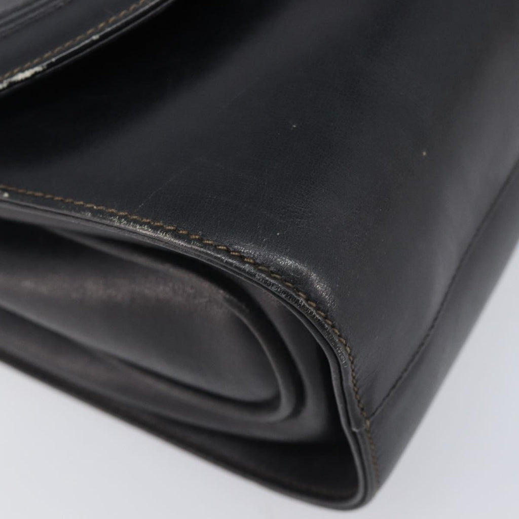 GUCCI Shoulder Bag Leather Black Gold 99 001 3414 Auth 204427