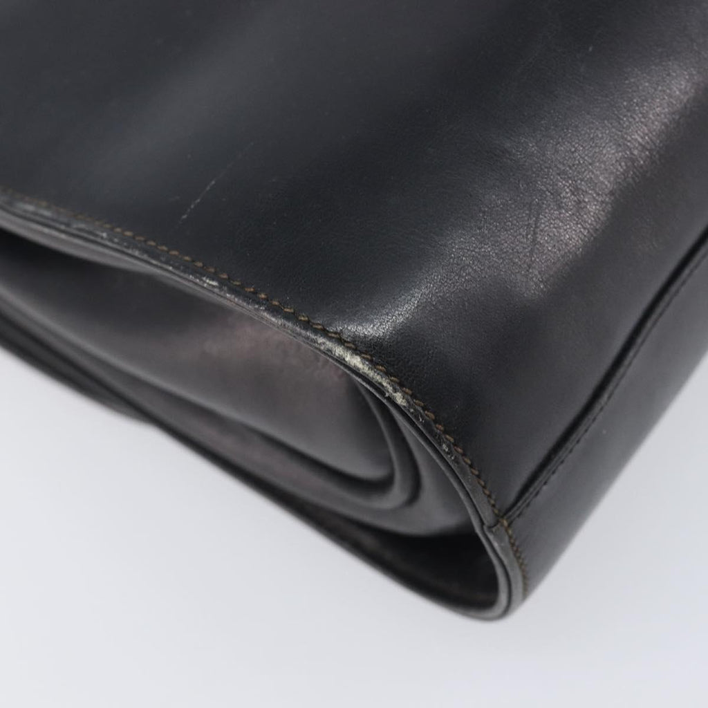 GUCCI Shoulder Bag Leather Black Gold 99 001 3414 Auth 204427