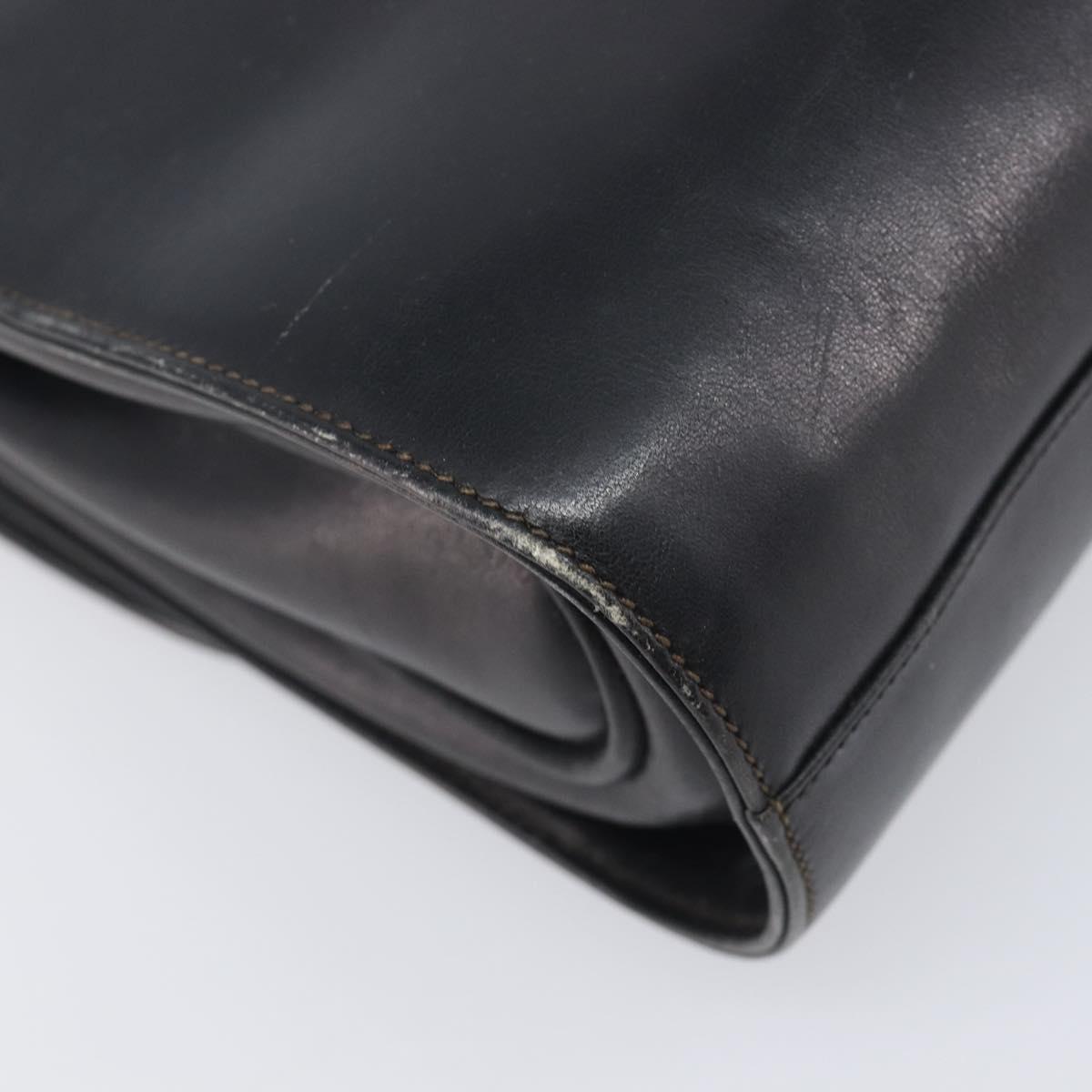 GUCCI Shoulder Bag Leather Black Gold 99 001 3414 Auth 204427