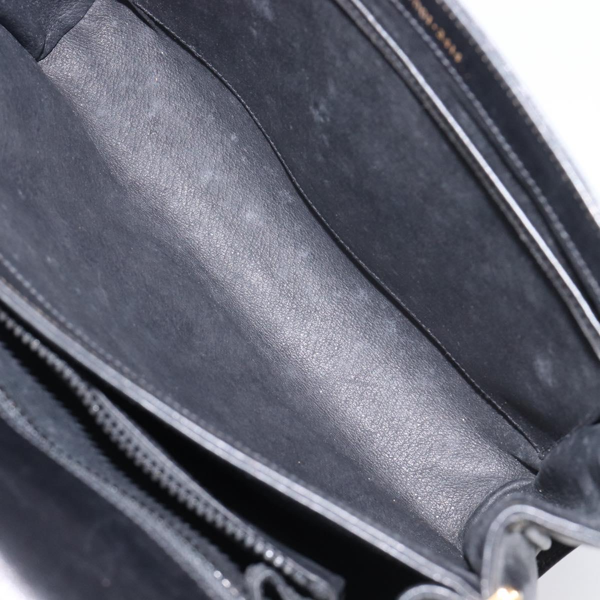 GUCCI Shoulder Bag Leather Black Gold 99 001 3414 Auth 204427