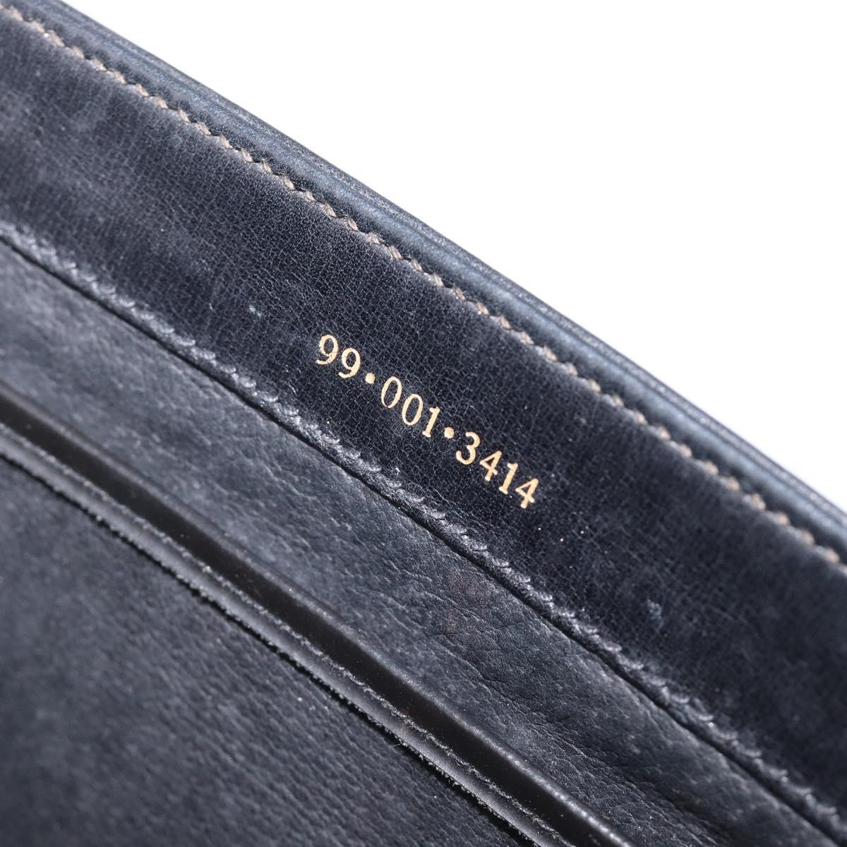 GUCCI Shoulder Bag Leather Black Gold 99 001 3414 Auth 204427