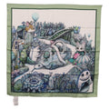 GUCCI Yuko Higuchi GG Scarf Silk Green White 863477 Auth 204930M
