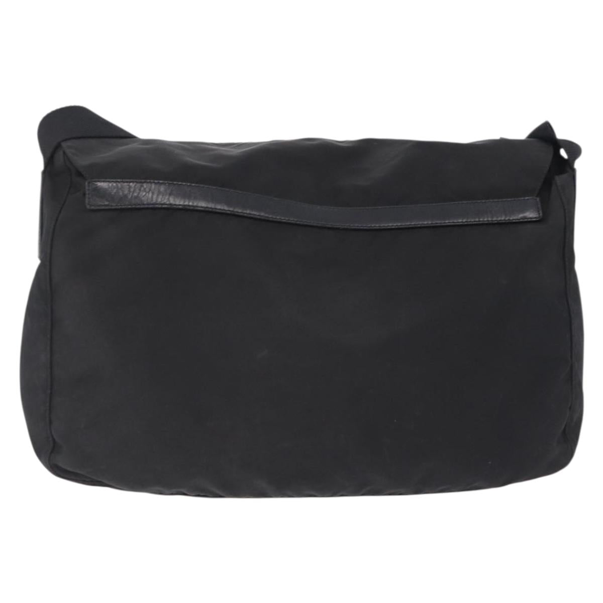 PRADA Shoulder Bag Nylon Black Silver Auth 205048