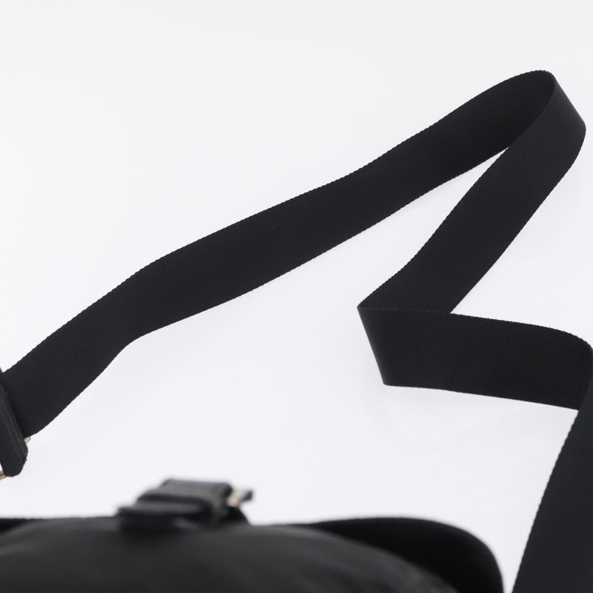 PRADA Shoulder Bag Nylon Black Silver Auth 205048