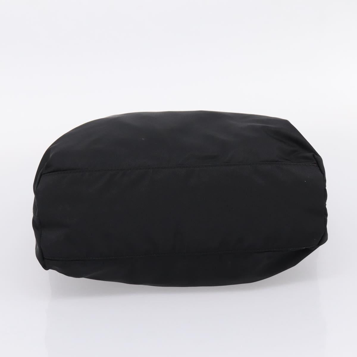 PRADA Hand Bag Nylon Black Silver Auth 205057