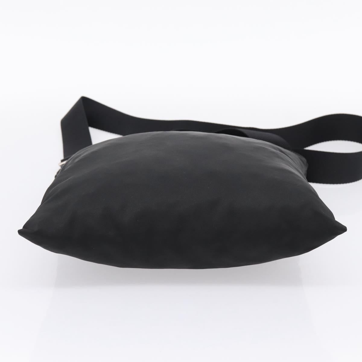 PRADA Shoulder Bag Nylon Black Silver Auth 205200