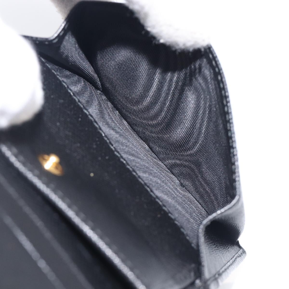 PRADA Bifold Wallet Nylon Black Gold Auth 205242M