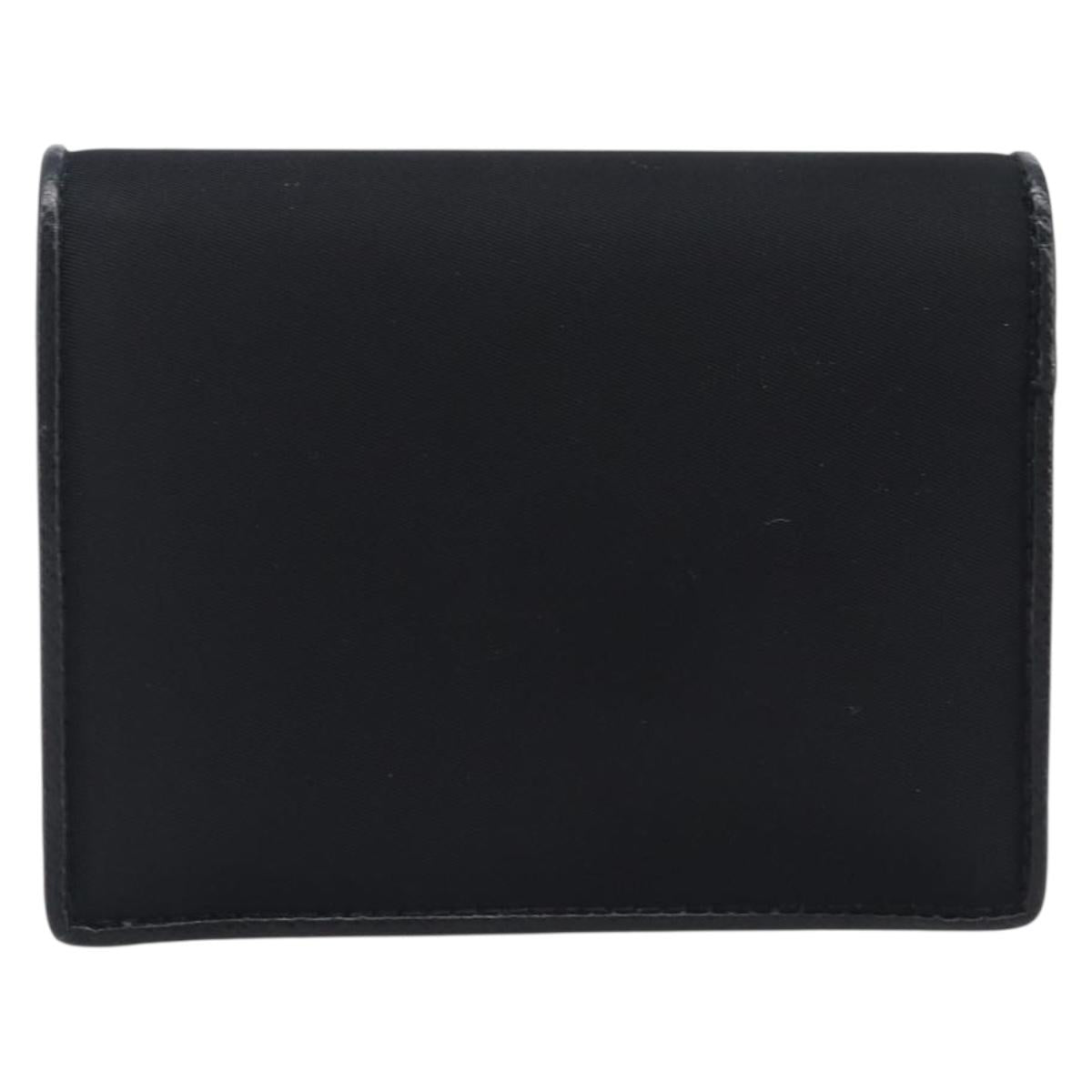 PRADA Bifold Wallet Nylon Black Gold Auth 205242M