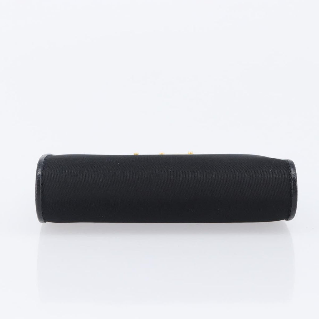 PRADA Bifold Wallet Nylon Black Gold Auth 205242M