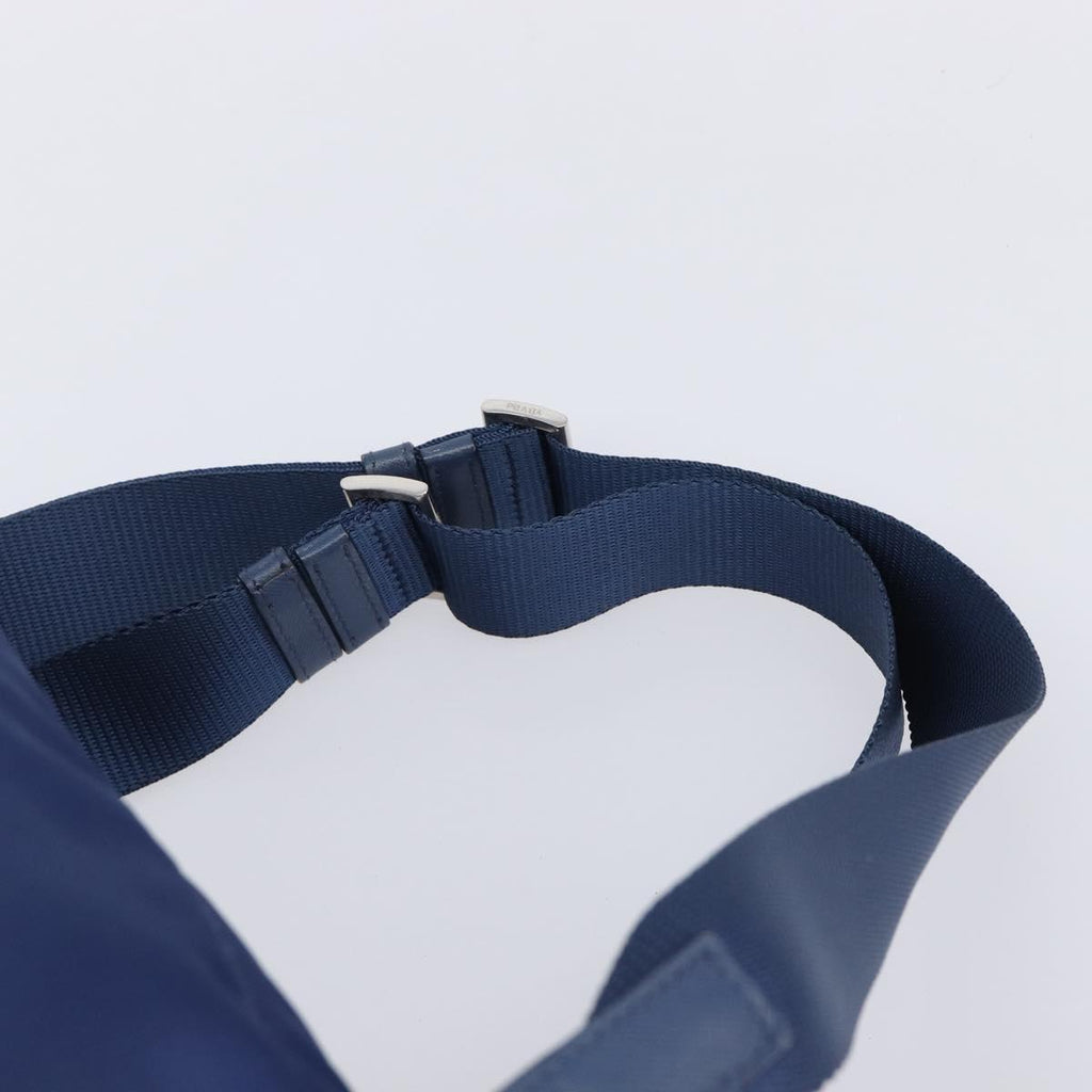 PRADA Backpack Nylon Blue Silver Auth 205419A
