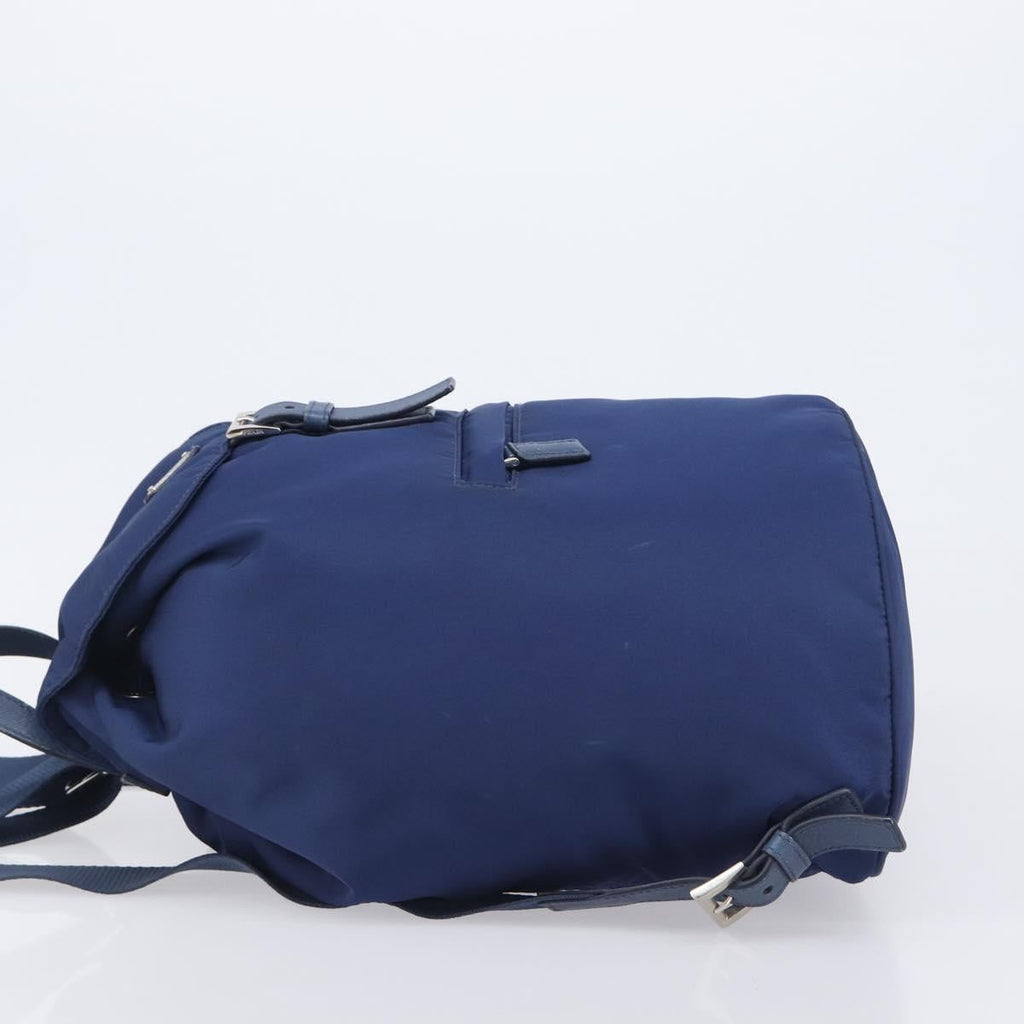 PRADA Backpack Nylon Blue Silver Auth 205419A