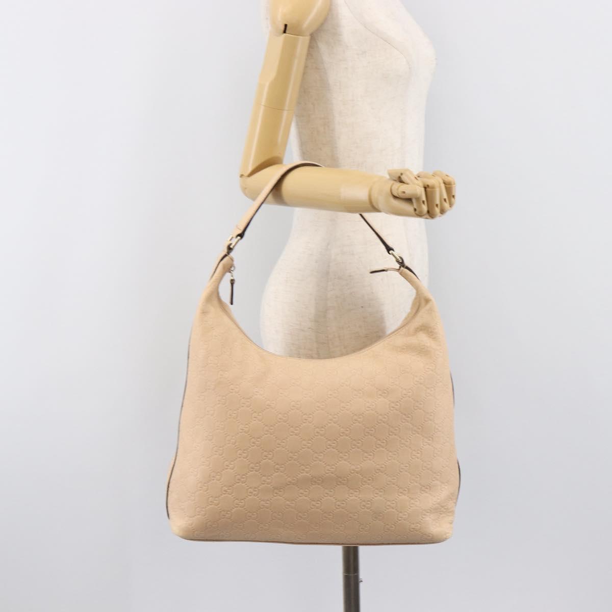 GUCCI Guccissima GG Canvas Shoulder Bag Outlet Pink Gold 257299 Auth 206078
