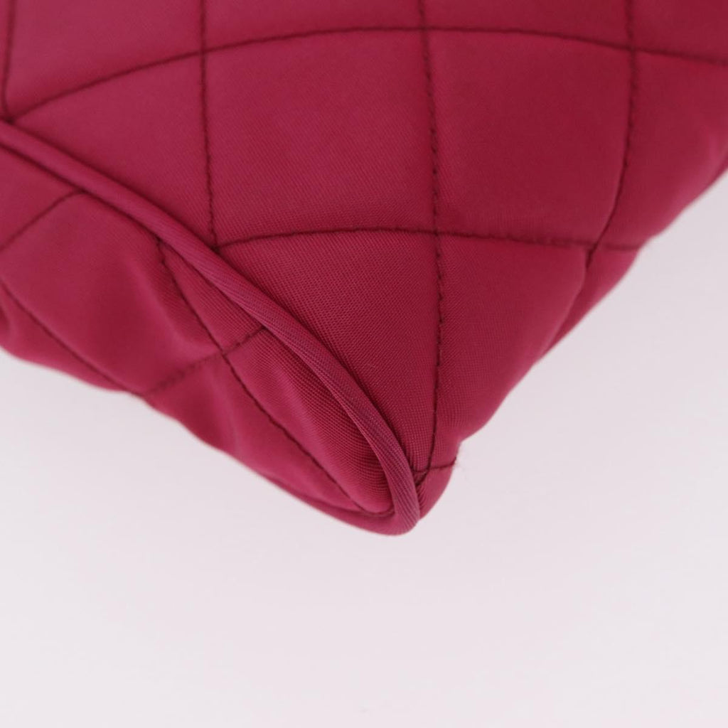 PRADA Chain Shoulder Bag Nylon Pink Silver Auth 206227A