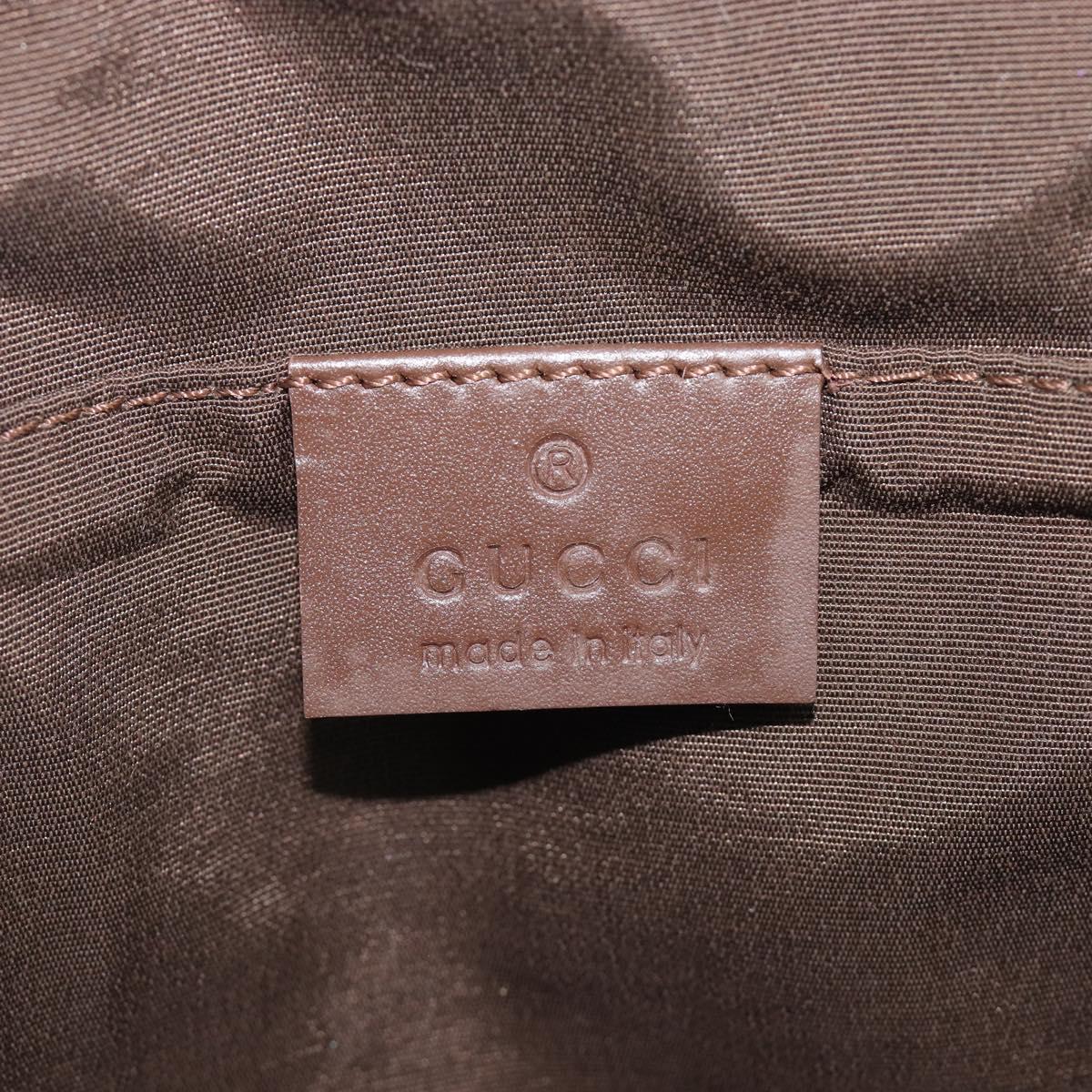 GUCCI GG Canvas Pouch Brown Silver Auth 206495