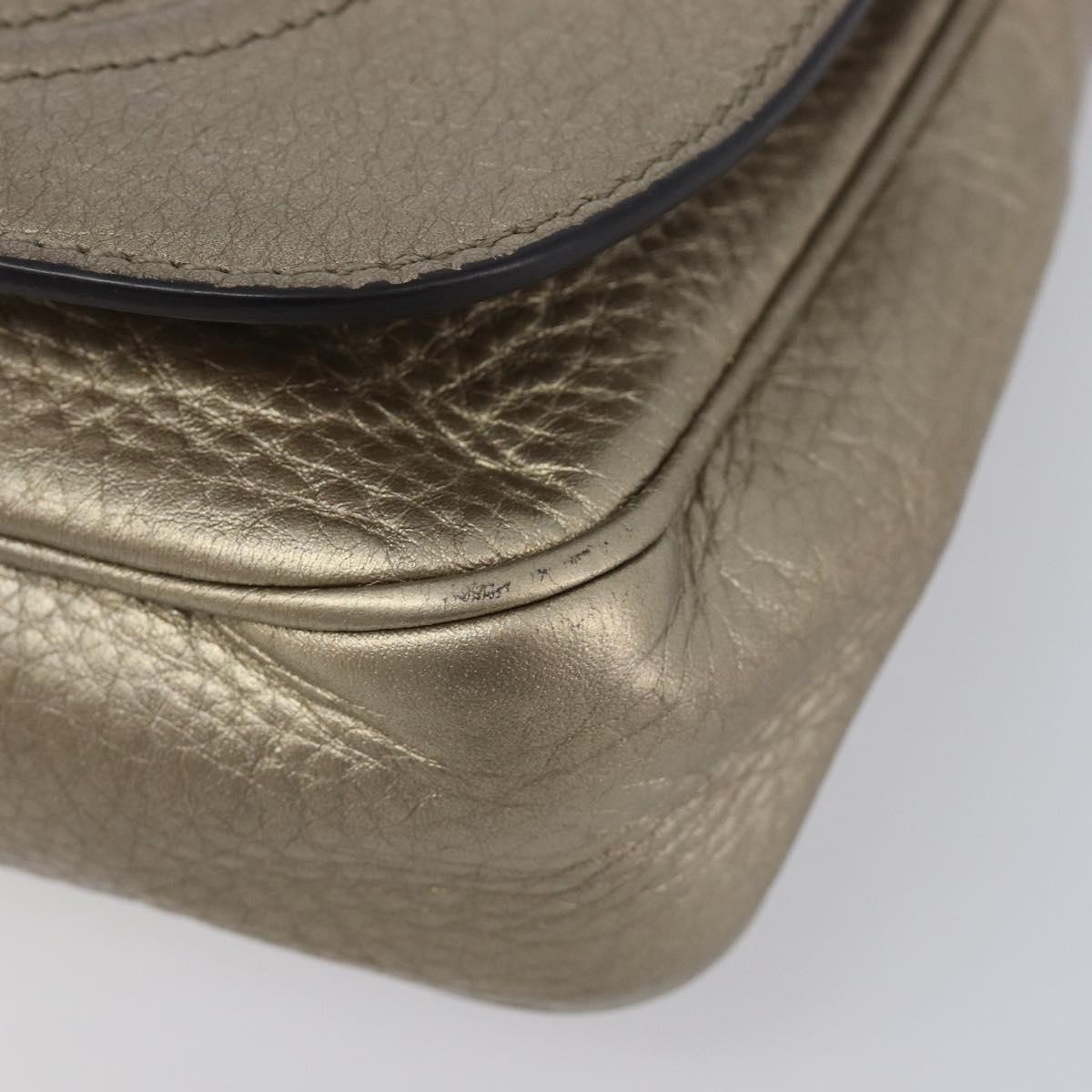 GUCCI Soho Chain Shoulder Bag Leather Gold 323190 Auth 206523A