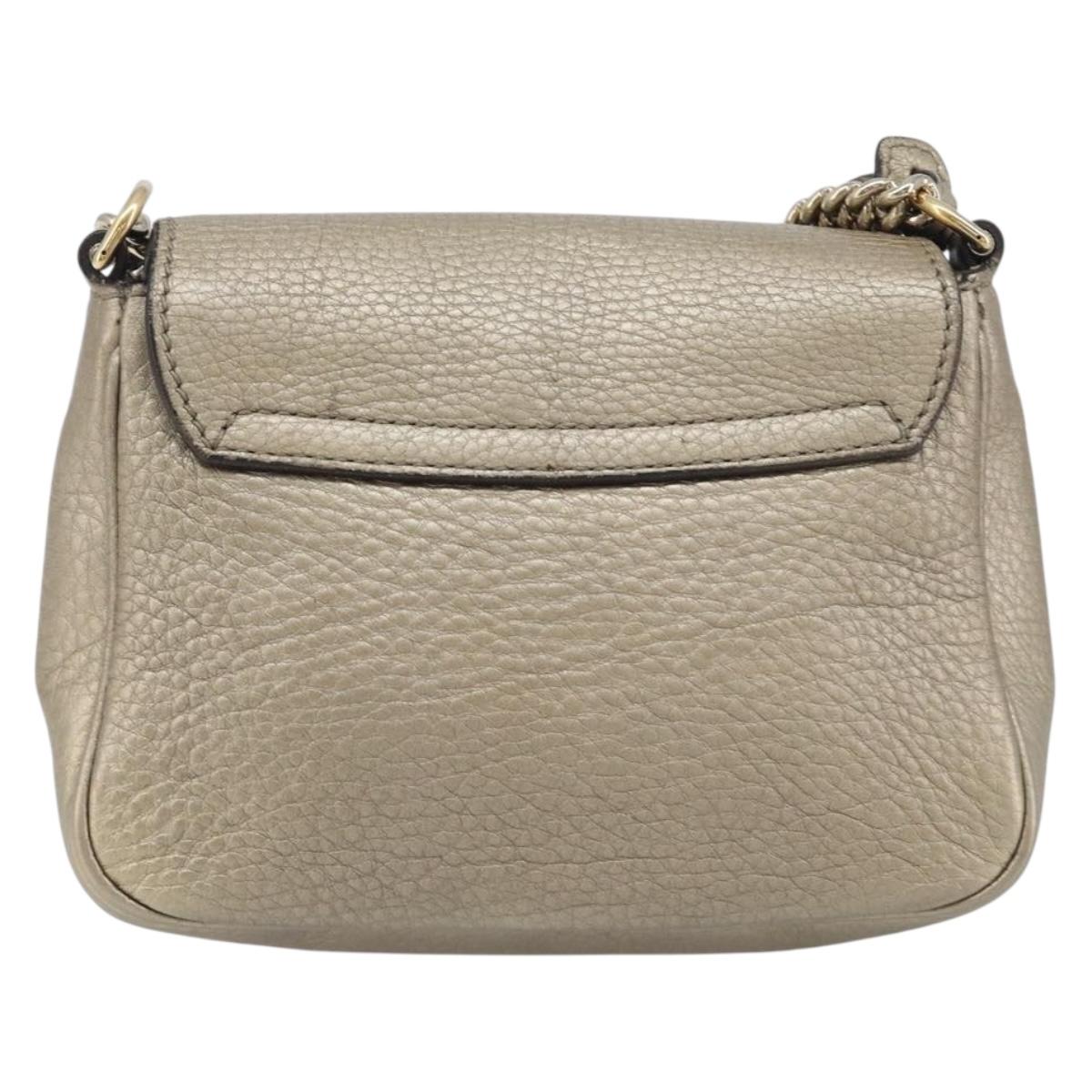 GUCCI Soho Chain Shoulder Bag Leather Gold 323190 Auth 206523A